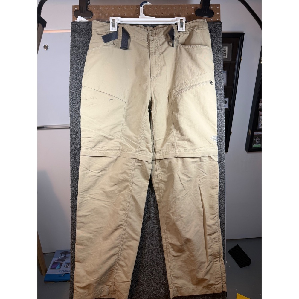 The North Face Convertible Hiking Pants Mens L Tan Zip Off Cargo Trail